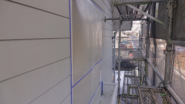 駒ケ根市下平遮熱塗料外壁塗装養生3