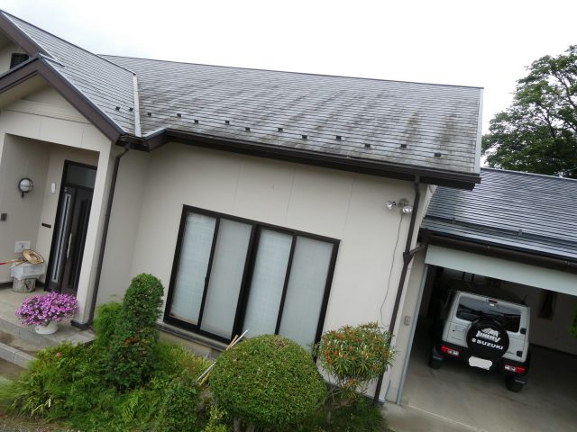 伊那市富県にて劣化したスレート屋根の無料点検をおこないました