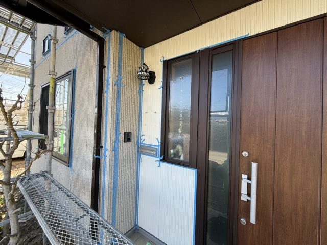 伊那市境K邸コーキング養生