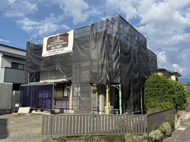 駒ヶ根市T邸足場の組立完成