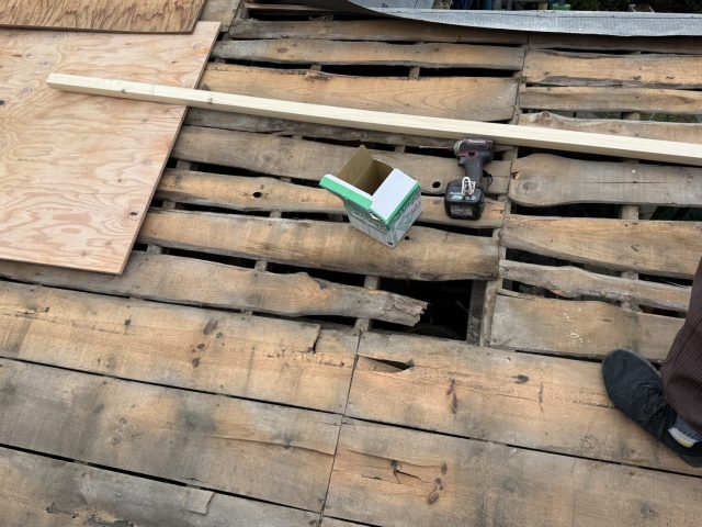 下條村S邸コンパネ張り