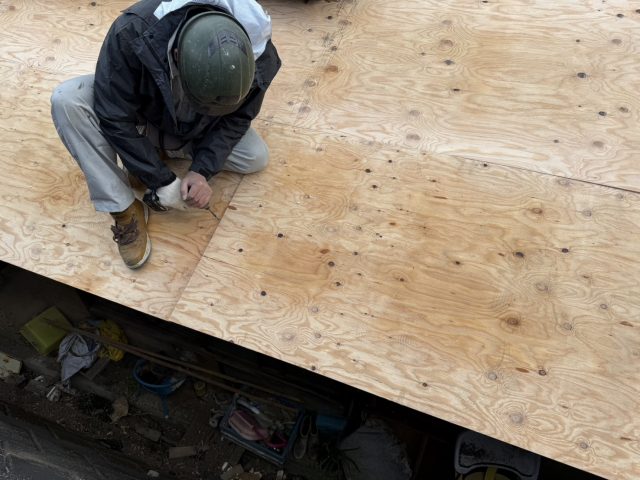 下條村S邸コンパネ張り