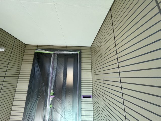 飯田市外壁塗装2色塗り分け