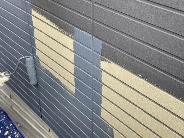 飯田市外壁塗装2色塗り分け