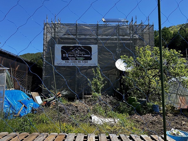 木祖村D様邸足場