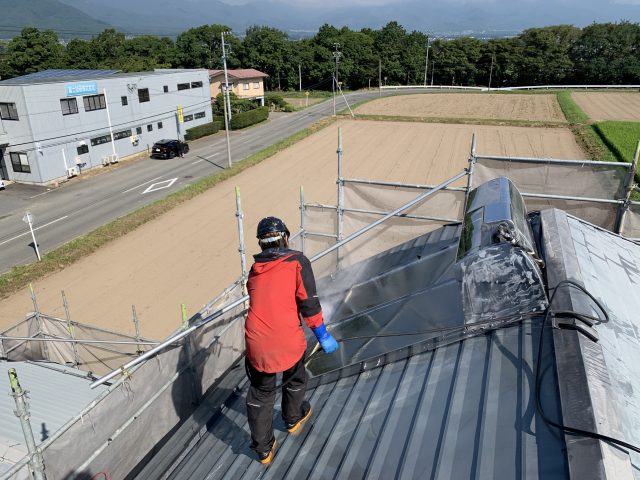 伊那市K邸太陽光パネル撤去　洗浄