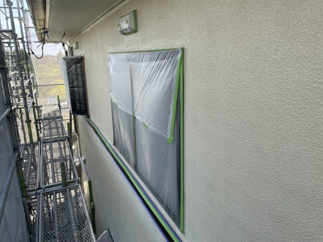松川町外壁屋根塗装養生