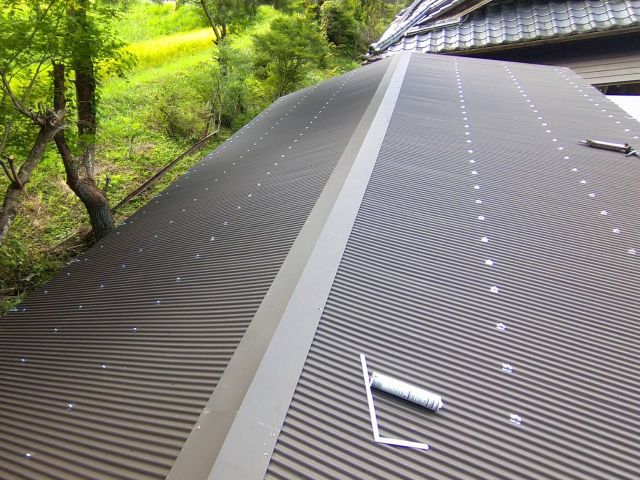 下條村屋根工事完成