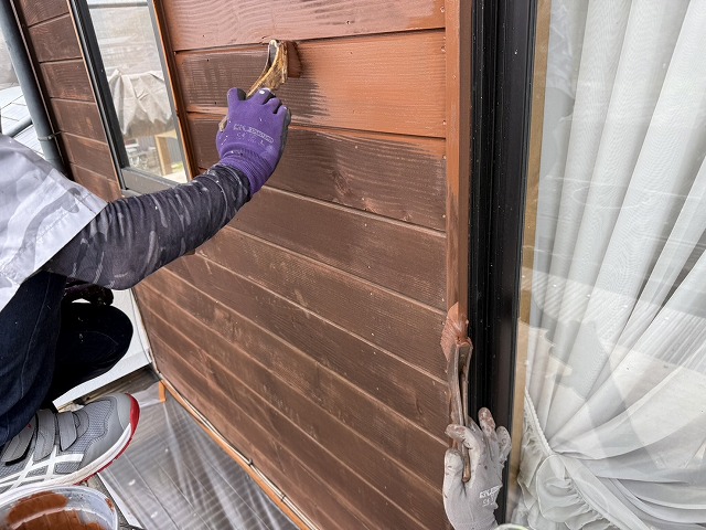 伊那市F邸木部塗装3